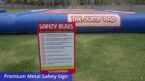 Safety Rules Metal Sign – Keep Your Venue Safe & Fun | The Jump Pad